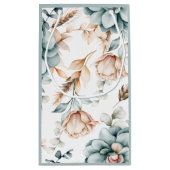 美しいフローラのシームレスなヴィンテージ スモールペーパーバッグ (裏面)