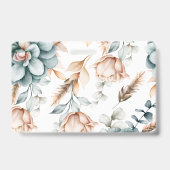 美しいフローラのシームレスなヴィンテージ バッジ (裏面)