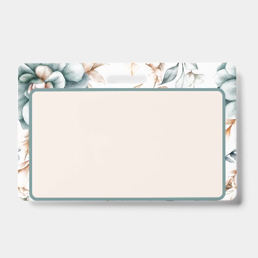 美しいフローラのシームレスなヴィンテージ バッジ (正面)