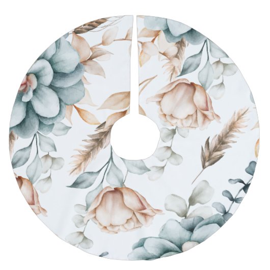 美しいフローラのシームレスなヴィンテージ ブラッシュドポリエステルツリースカート (正面)