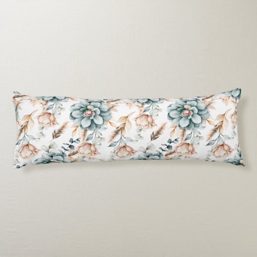 美しいフローラのシームレスなヴィンテージ ボディピロー (裏面)