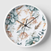 美しいフローラのシームレスなヴィンテージ 壁時計 (正面)