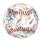 美しいフローラのシームレスなヴィンテージ 野球ボール (裏面)