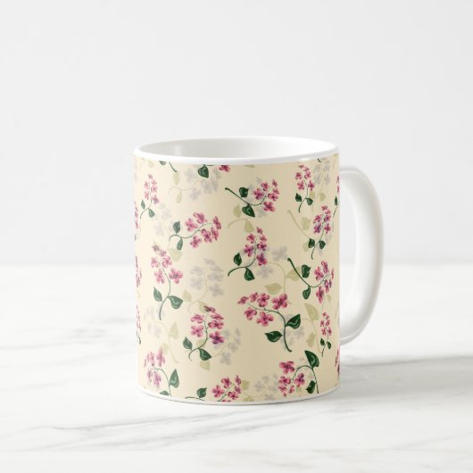 美しいフローラのシ忘れームレームパターン – PIではない コーヒーマグカップ (正面右)