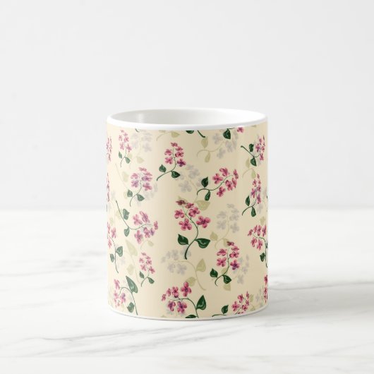 美しいフローラのシ忘れームレームパターン – PIではない コーヒーマグカップ (中央)