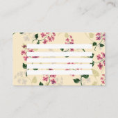 美しいフローラのシ忘れームレームパターン – PIではない 名刺 (裏面)