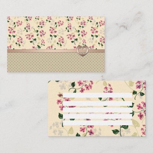 美しいフローラのシ忘れームレームパターン – PIではない 名刺 (正面/裏面)