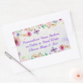 美しいフローラの名前パーソナライズされたスタンプ 長方形シール (封筒)