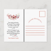 美しいフローラの新しいアドレスの移動告知 案内ポストカード (裏面)