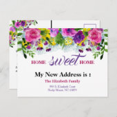 美しいフローラの新しいアドレスの移動告知 案内ポストカード (正面/裏面)