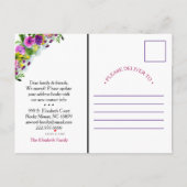 美しいフローラの新しいアドレスの移動告知 案内ポストカード (裏面)