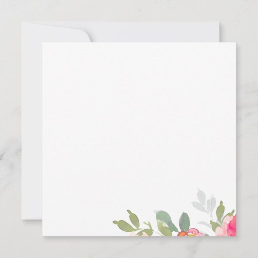 美しいフローラの移動発表の新しいアドレス 招待状 (裏面)