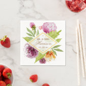 美しいフローラの花ミセス結婚ズ スタンダードカクテルナプキン (インサイチュ)
