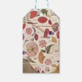 美しいフローラを押した ギフトタグ (正面)