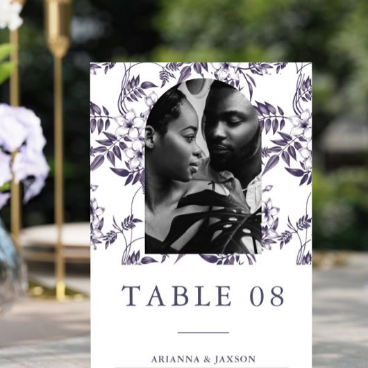 美しいフローラアーチ結婚写真 テーブルナンバー