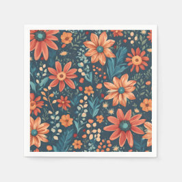 美しいフローラインスピレーション スタンダードカクテルナプキン