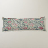 美しいフローラウィリアムモリスパターンレッドピンク ボディピロー (裏面)