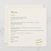 美しいフローラウォーターカラーアイボリー結婚ズ メニュー (正面/裏面)