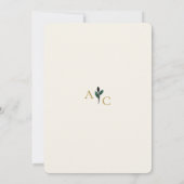 美しいフローラウォーターカラーアイボリー結婚ズ 招待状 (裏面)