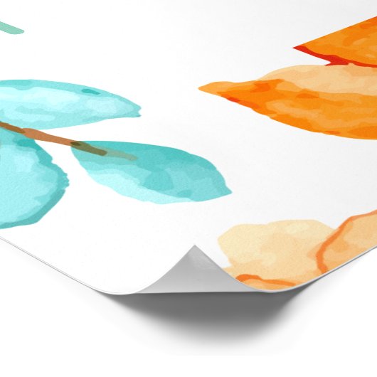 美しいフローラウォーターカラーザセレニティ祈りの言葉 ポスター (角)