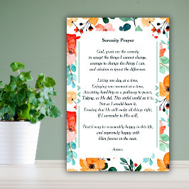 美しいフローラウォーターカラーザセレニティ祈りの言葉 ポスター