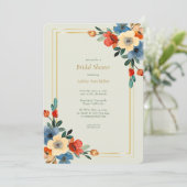 美しいフローラウォーターカラーセージブライダルシャワー 招待状 (スタンド正面)