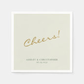 美しいフローラウォーターカラー結婚セージ スタンダードカクテルナプキン (正面)