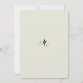 美しいフローラウォーターカラー結婚セージ 招待状 (裏面)