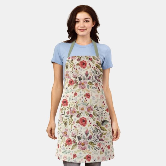 美しいフローラエプロン エプロン (着用した状態)
