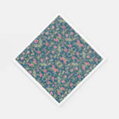 美しいフローラカラフルの花の青い背景 スタンダードランチョンナプキン (角)