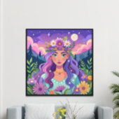 美しいフローラカラフルクラウンアートポスター ポスター