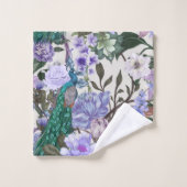 美しいフローラカントリーピーコックタオルセット バスタオルセット (ウォッシュタオル)