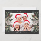 美しいフローラクリスマスホリデーフォトカード シーズンカード (正面)