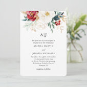 美しいフローラクリスマス結婚式招待状 招待状 (スタンド正面)