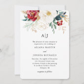 美しいフローラクリスマス結婚式招待状 招待状 (正面)