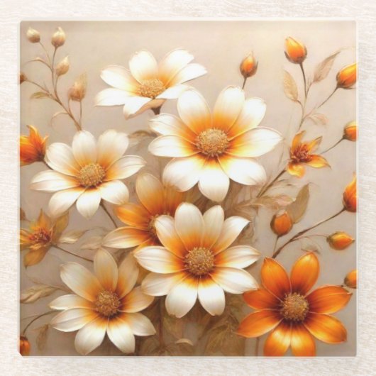 美しいフローラコースター ガラスコースター (正面)