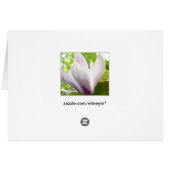 美しいフローラサンキューカード。 (裏面横)