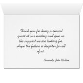 美しいフローラサンキューカード。 (内部横(下))