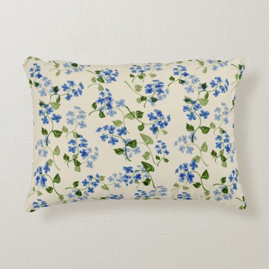美しいフローラシ忘れームレスパターン – me-not bl アクセントクッション (正面)