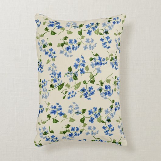 美しいフローラシ忘れームレスパターン – me-not bl アクセントクッション (正面(垂直))