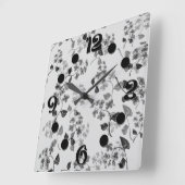 美しいフローラシ忘れームレスパターン – me-not bl スクエア壁時計 (傾斜)