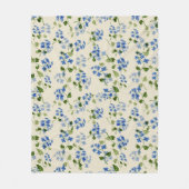 美しいフローラシ忘れームレスパターン – me-not bl フリースブランケット (正面)