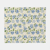 美しいフローラシ忘れームレスパターン – me-not bl フリースブランケット (正面(横))