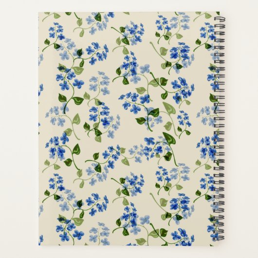 美しいフローラシ忘れームレスパターン – me-not bl プランナー手帳 (裏面)