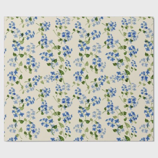 美しいフローラシ忘れームレスパターン – me-not bl ラッピングペーパー (フラット)