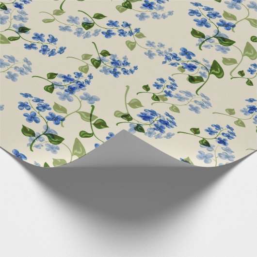 美しいフローラシ忘れームレスパターン – me-not bl ラッピングペーパー (角)