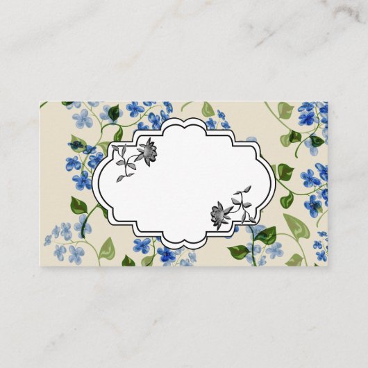 美しいフローラシ忘れームレスパターン – me-not bl 名刺 (裏面)