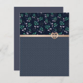 美しいフローラシ忘れームレスパターン – me-not bl 招待状 (正面/裏面)