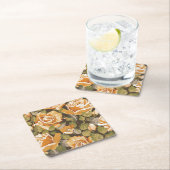 美しいフローラスケッチコースターセット スクエアペーパーコースター (インサイチュ)