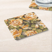 美しいフローラスケッチコースターセット スクエアペーパーコースター (アングル)